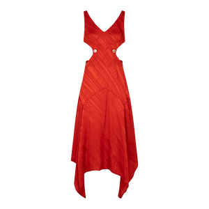 ALMA RED SILK DRESS