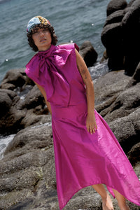 PALACE SKIRT FUSHIA SHANTUNG