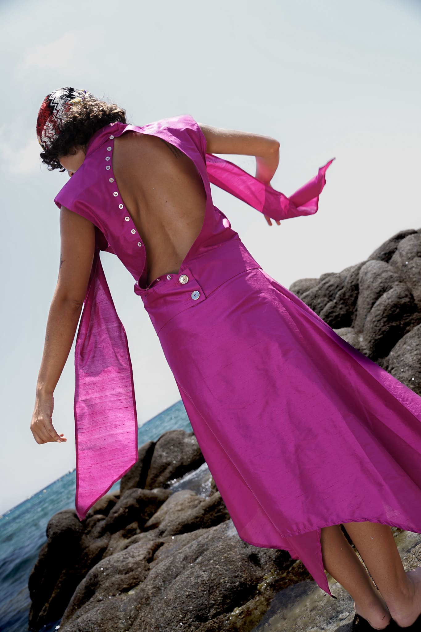 PALACE SKIRT FUSHIA SHANTUNG